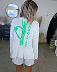 Pull blanc cassé à inscriptions au dos vert vif - 𝐌𝐚𝐫𝐢𝐧𝐚𝟒𝟒𝐟𝐚𝐦𝐢𝐥𝐲