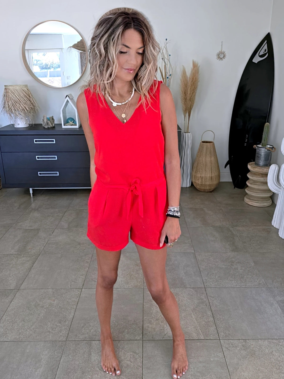 Combi-short rouge vif - 𝐌𝐚𝐫𝐢𝐧𝐚𝟒𝟒𝐟𝐚𝐦𝐢𝐥𝐲