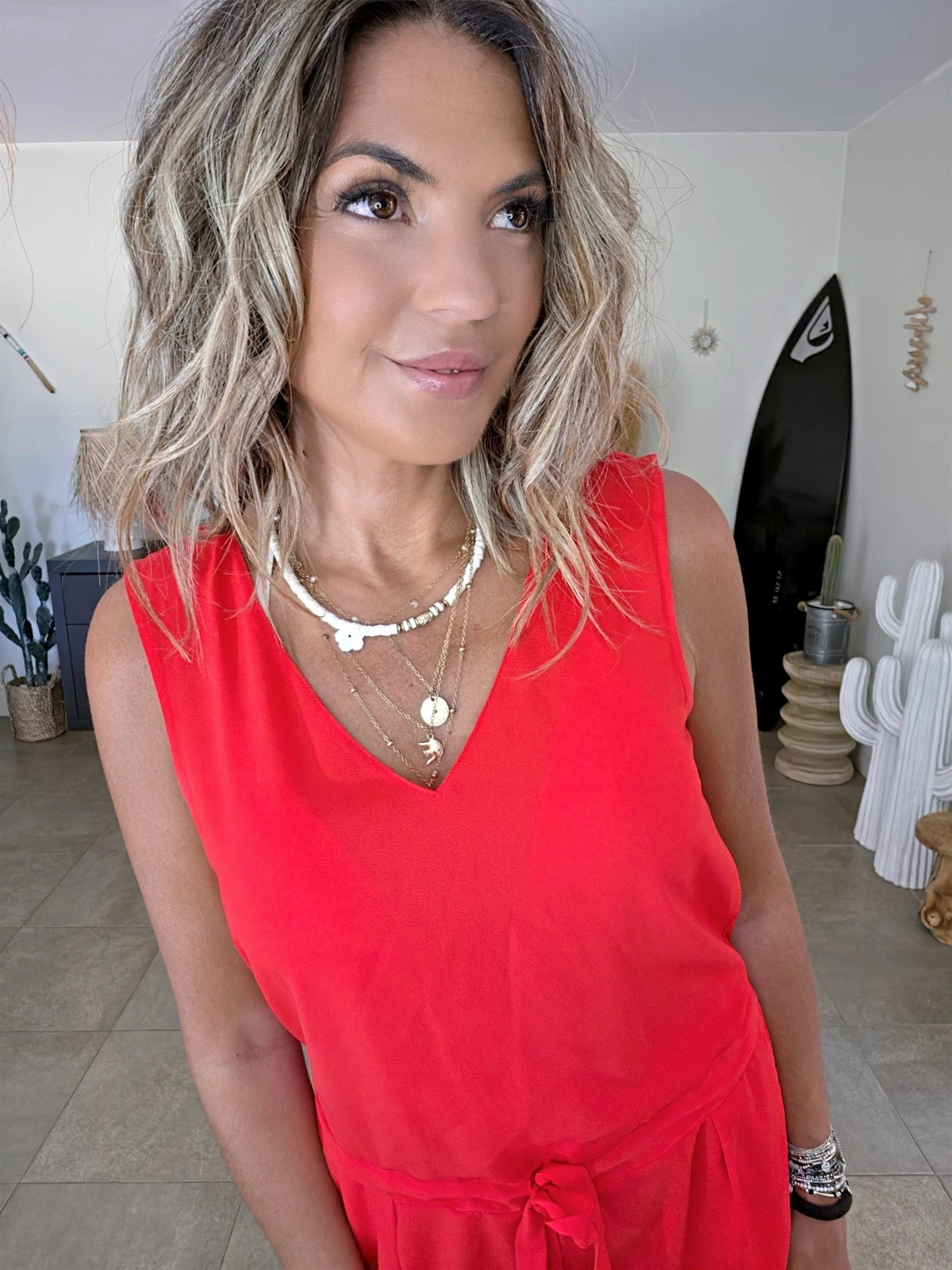 Combi-short rouge vif - 𝐌𝐚𝐫𝐢𝐧𝐚𝟒𝟒𝐟𝐚𝐦𝐢𝐥𝐲