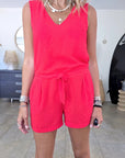 Combi-short rouge vif - 𝐌𝐚𝐫𝐢𝐧𝐚𝟒𝟒𝐟𝐚𝐦𝐢𝐥𝐲