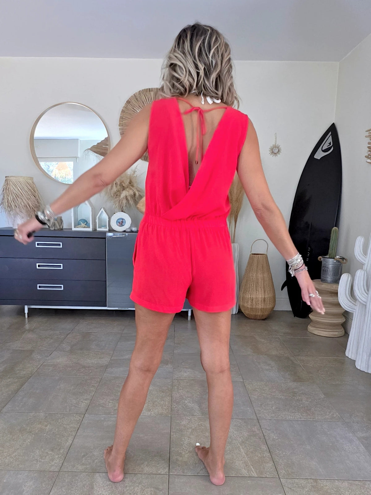 Combi-short rouge vif - 𝐌𝐚𝐫𝐢𝐧𝐚𝟒𝟒𝐟𝐚𝐦𝐢𝐥𝐲