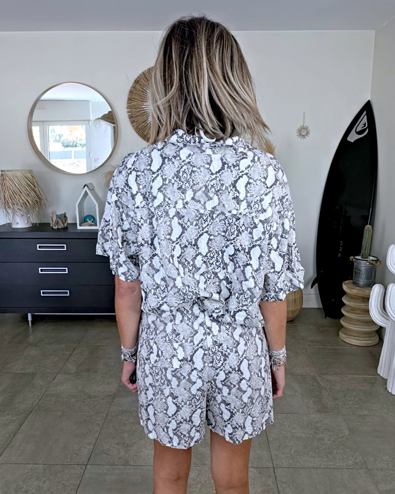 Ensemble haut + Short à imprimé python