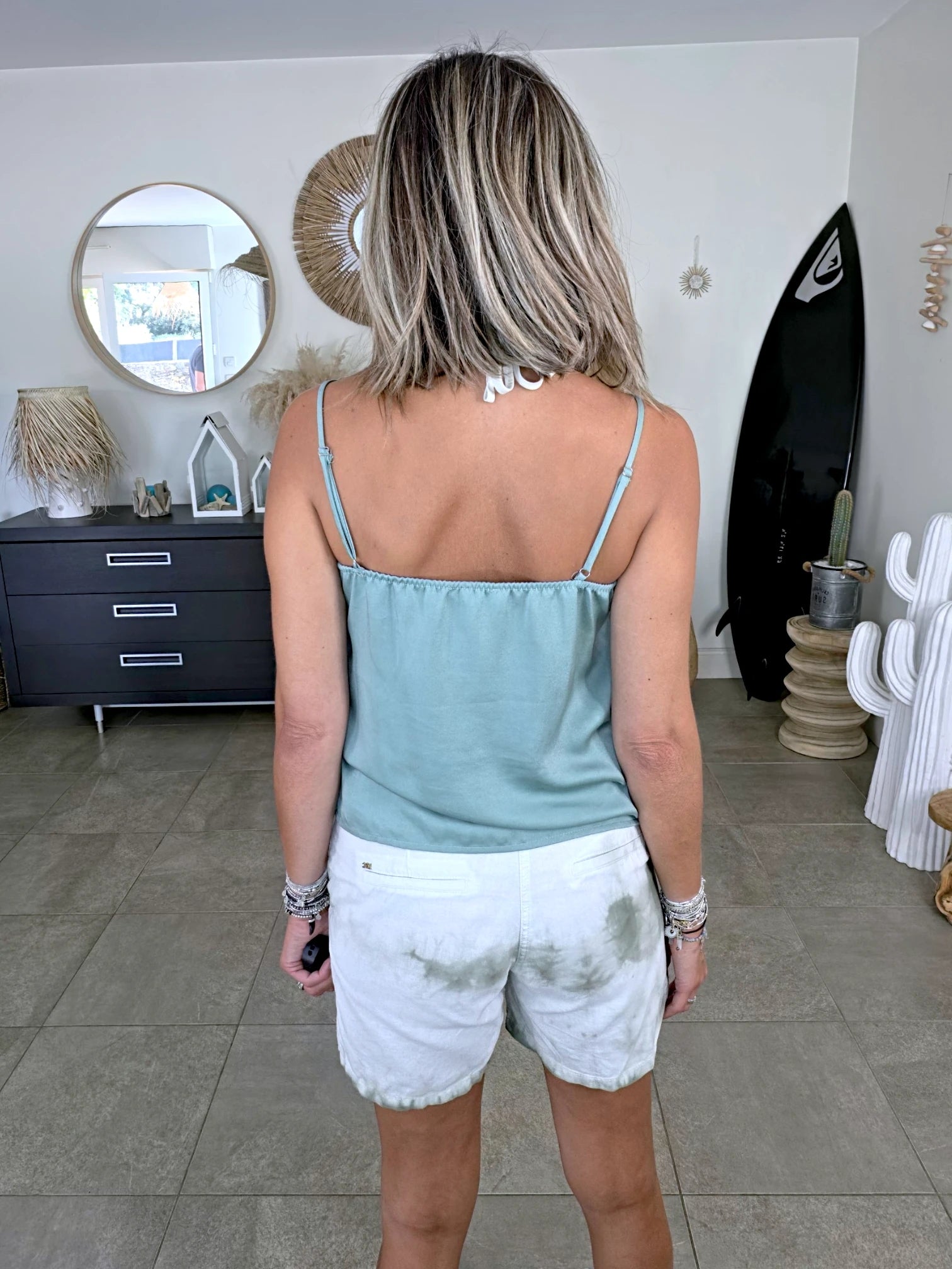 Débardeur souple vert d'eau