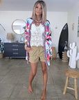 Cardigan à imprimé éthnique