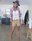 Cardigan à imprimé éthnique