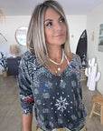 Pull bandana à broderies multiples