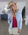 Veste en jean entièrement customisée