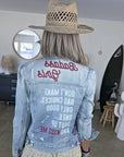 Veste en jean entièrement customisée