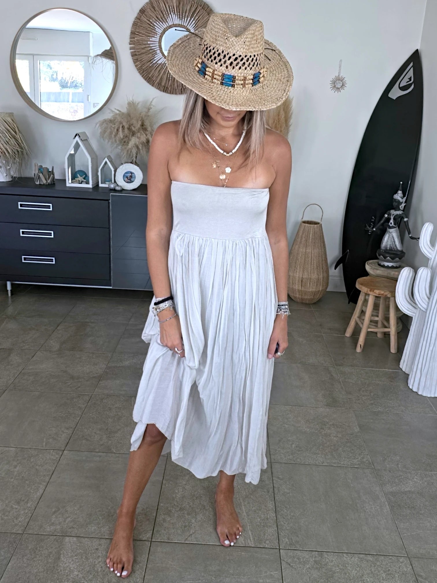 Robe jupe  beige grise 2&amp;1