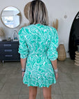 Robe blanche à imprimé vert vif - 𝐌𝐚𝐫𝐢𝐧𝐚𝟒𝟒𝐟𝐚𝐦𝐢𝐥𝐲