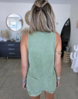 Combi-short vert en coton