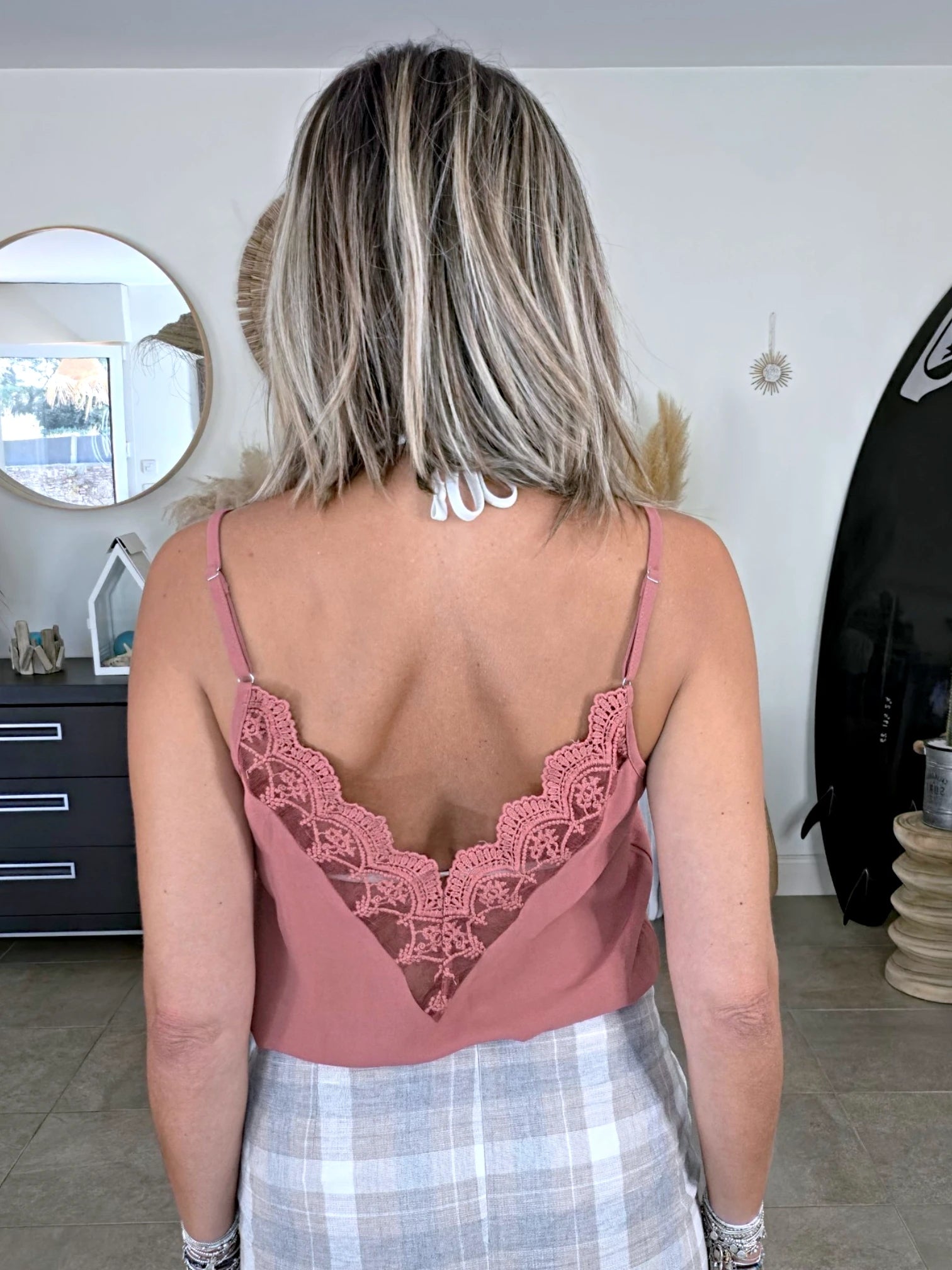 Débardeur Victoria vieux rose