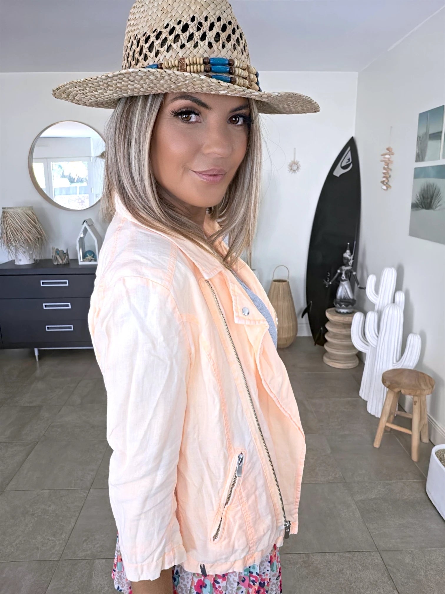 Perfecto en tissu orange