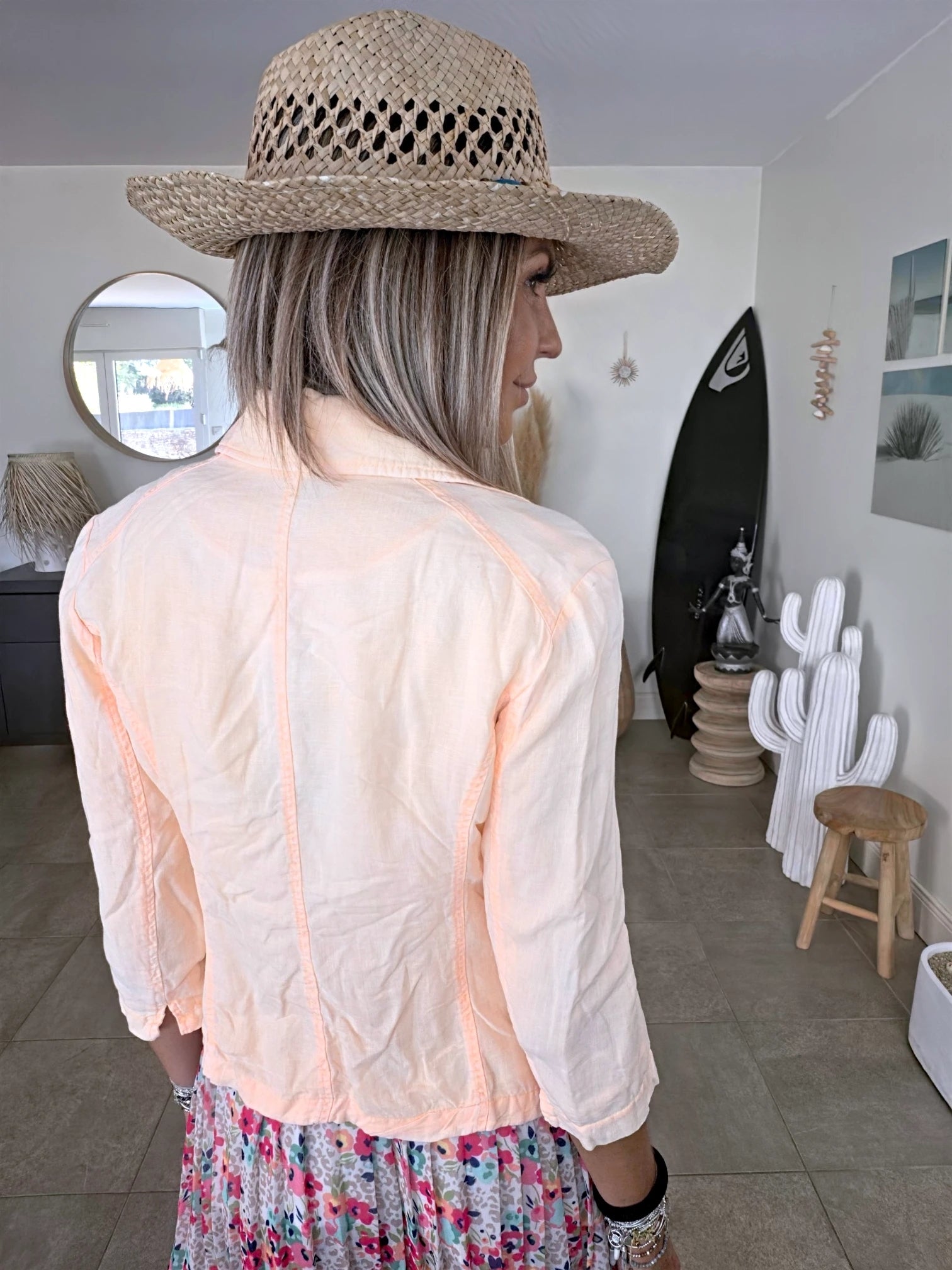 Perfecto en tissu orange