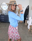T-shirt coeur bleu et rose fluo
