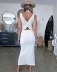 Jupe 7/8e blanc cassé en crochet