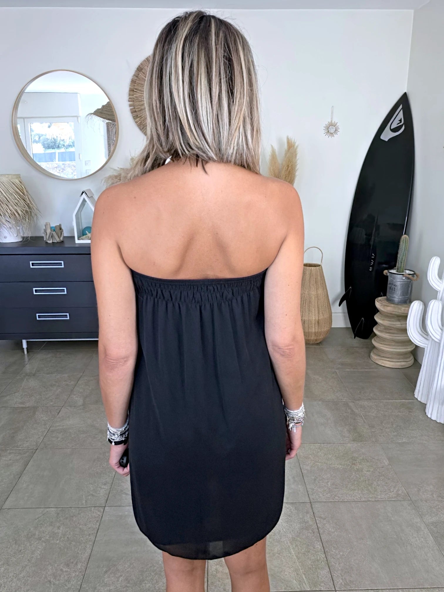Robe bustier noire made in France