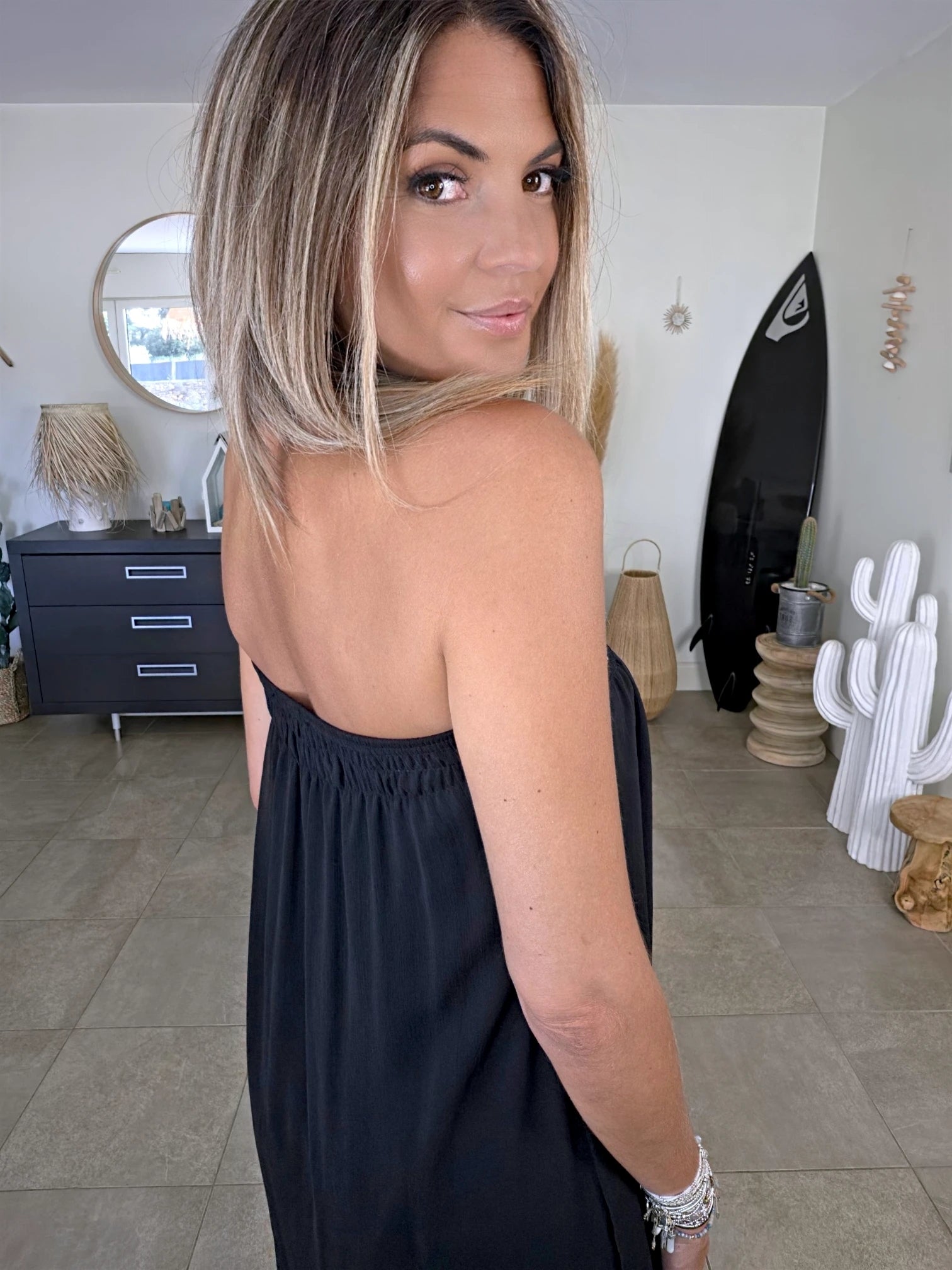 Robe bustier noire made in France