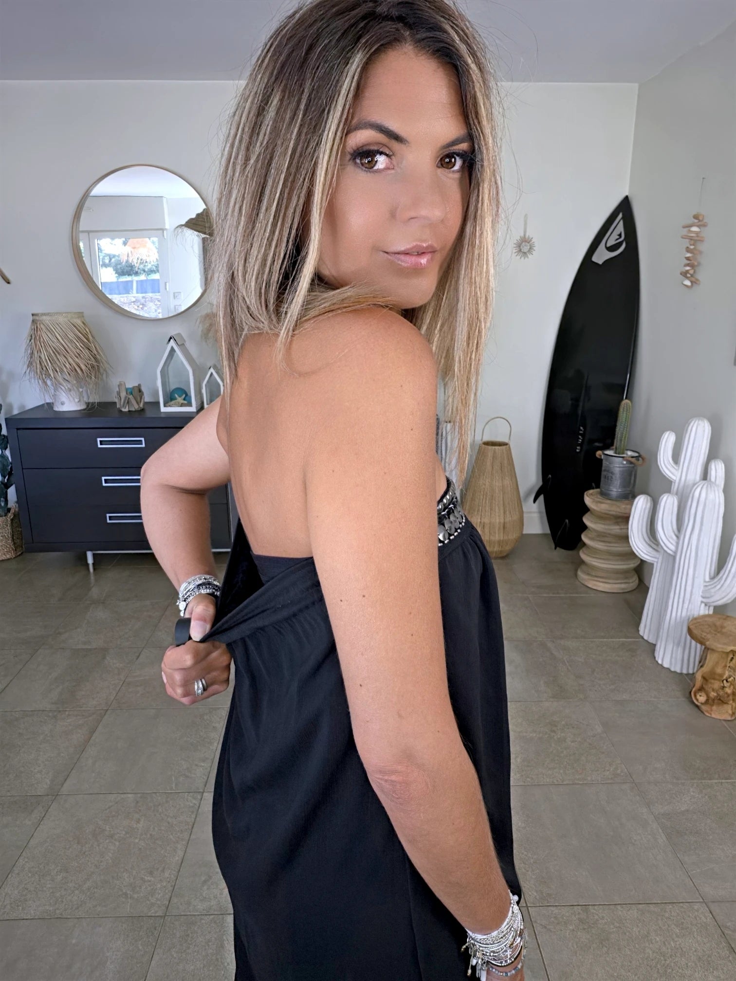 Robe bustier noire made in France