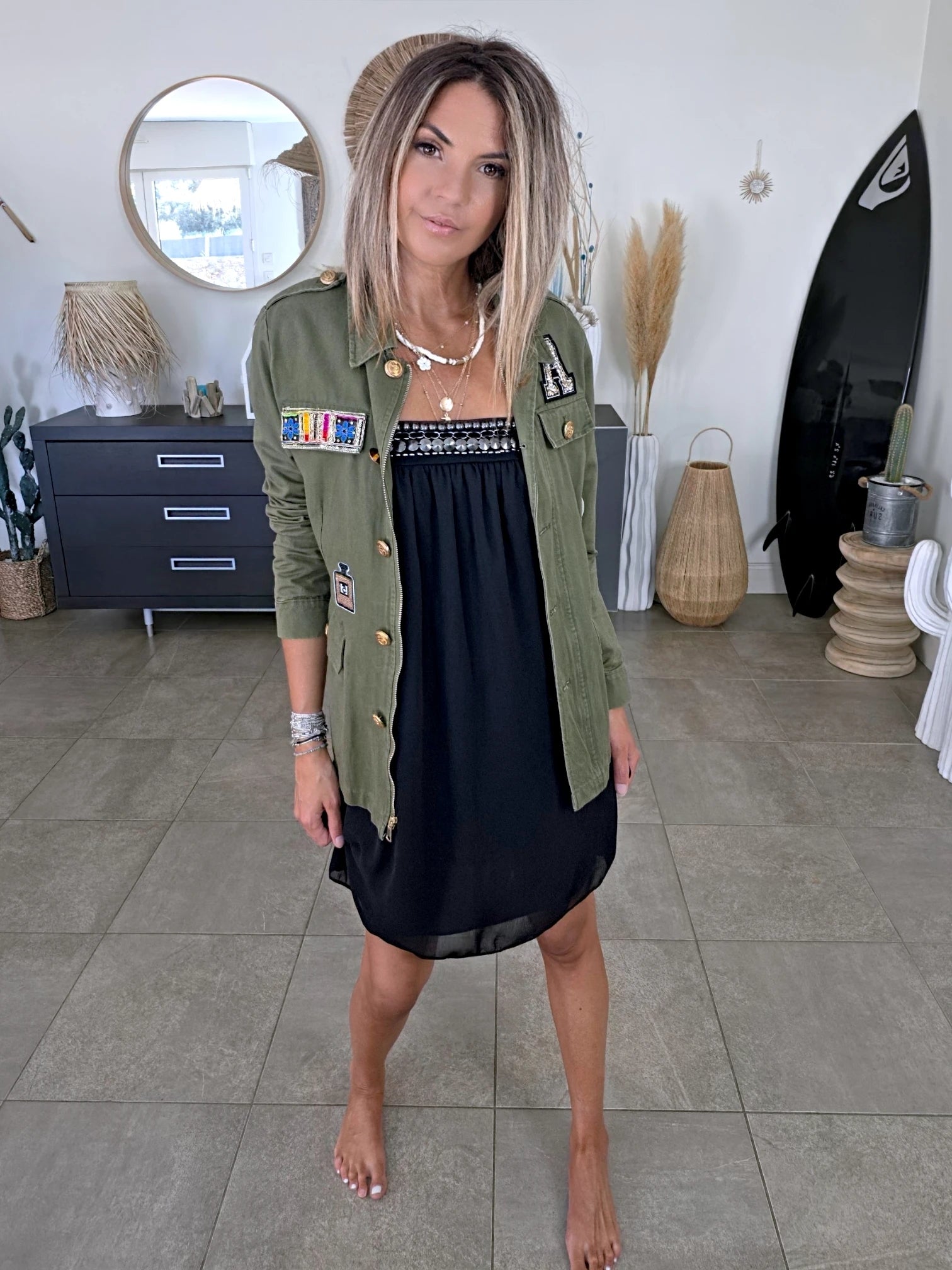 Veste saharienne militaire customisée