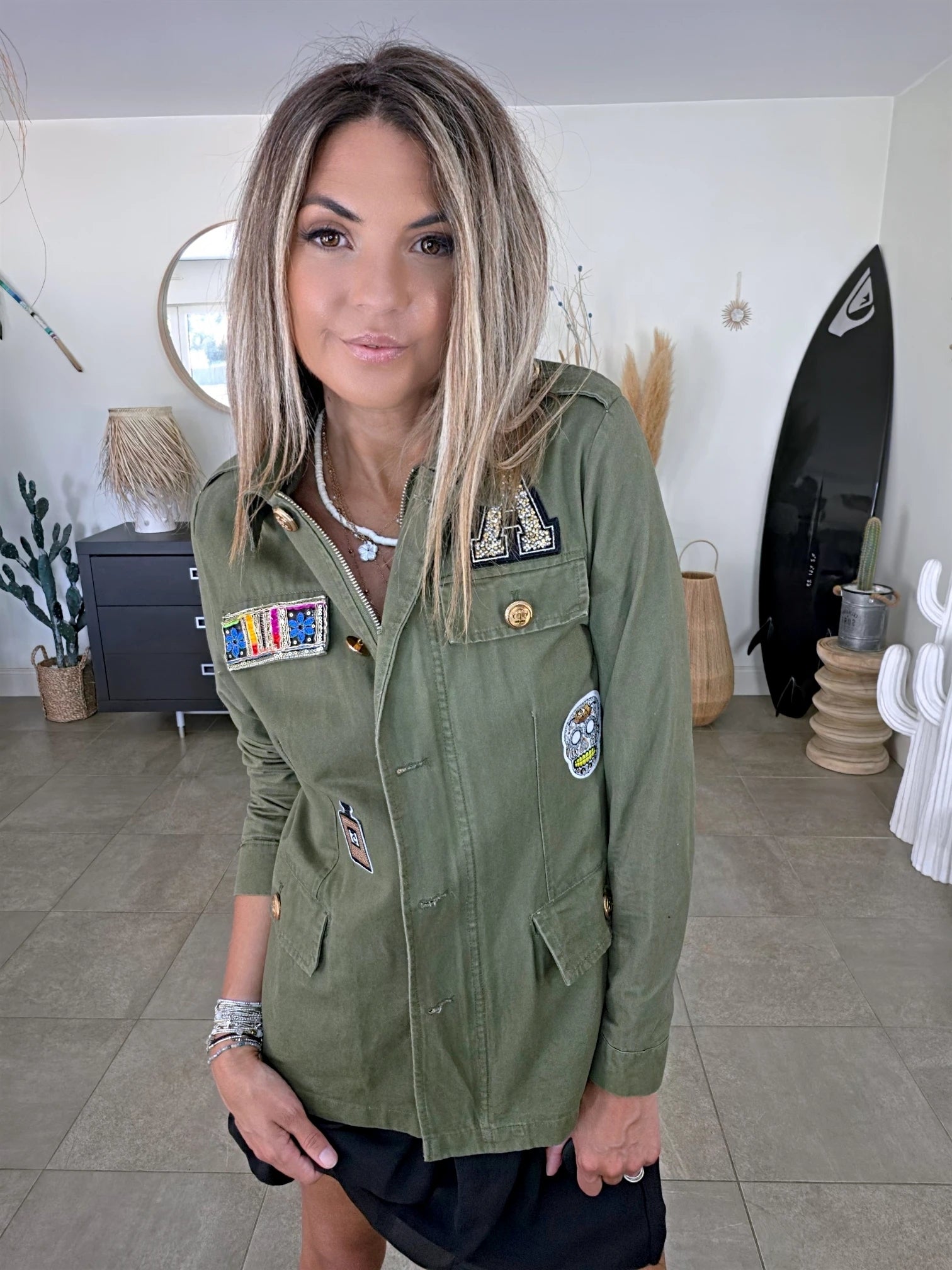 Veste saharienne militaire customisée