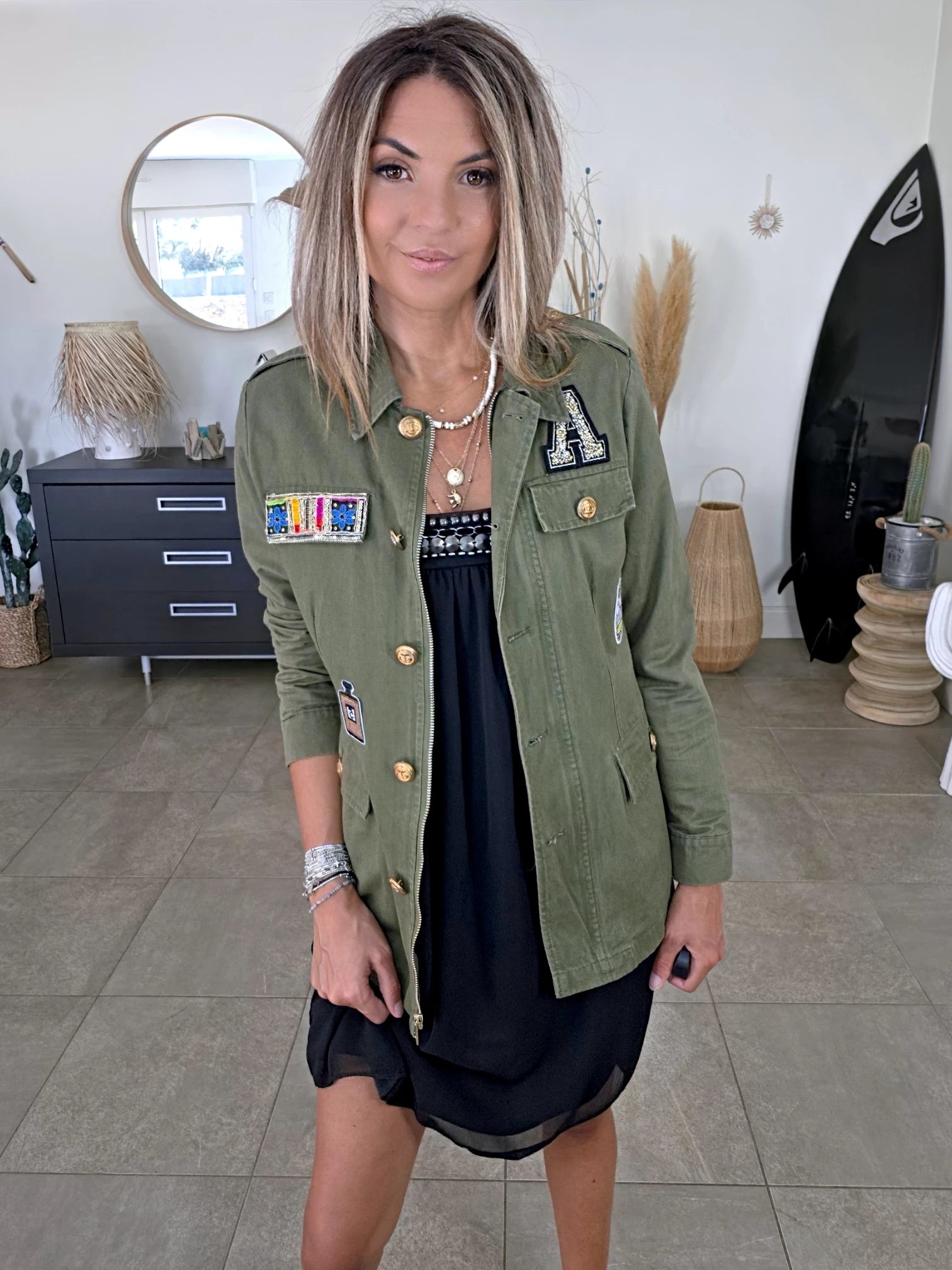 Veste saharienne militaire customisée