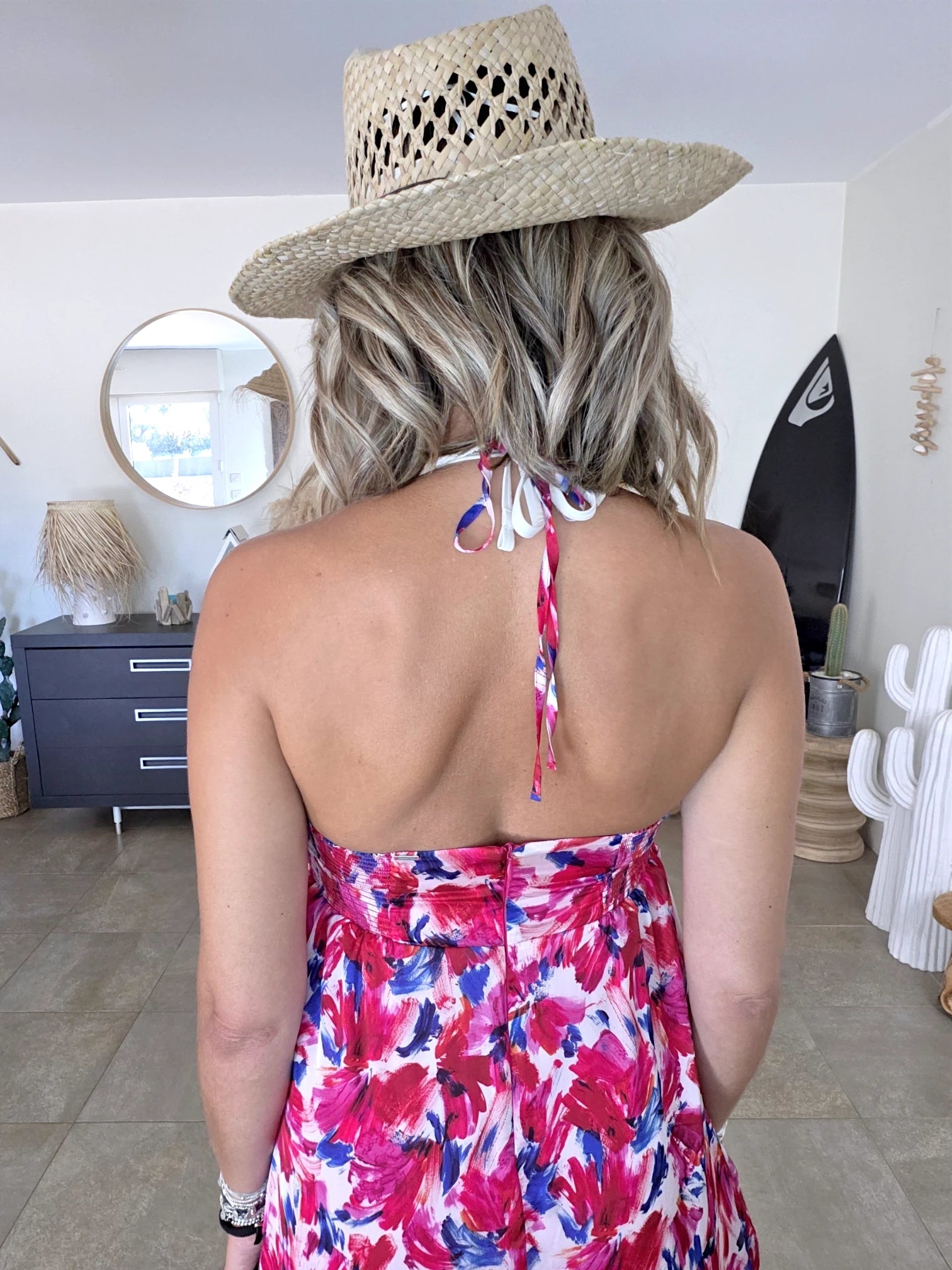 Robe asymétrique imprimé floral