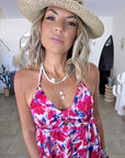 Robe asymétrique imprimé floral