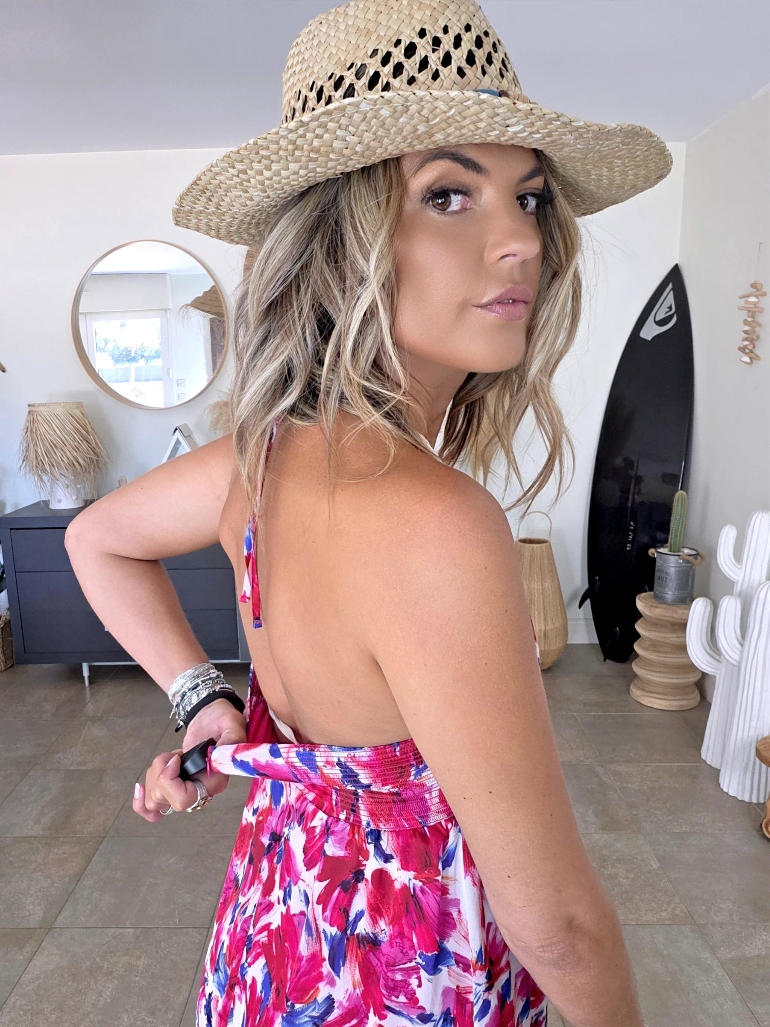 Robe asymétrique imprimé floral
