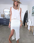 Débardeur beige en coton