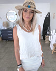Débardeur beige en coton