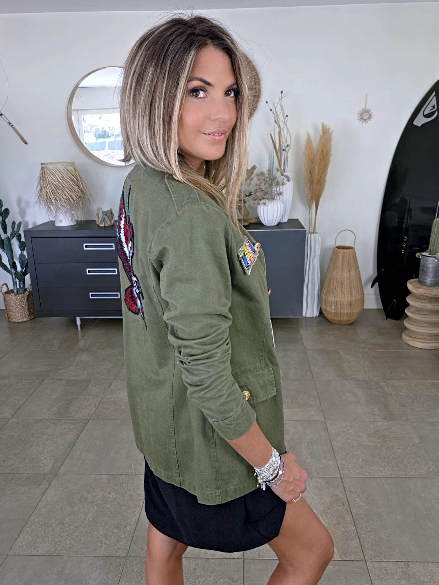Veste saharienne militaire customisée