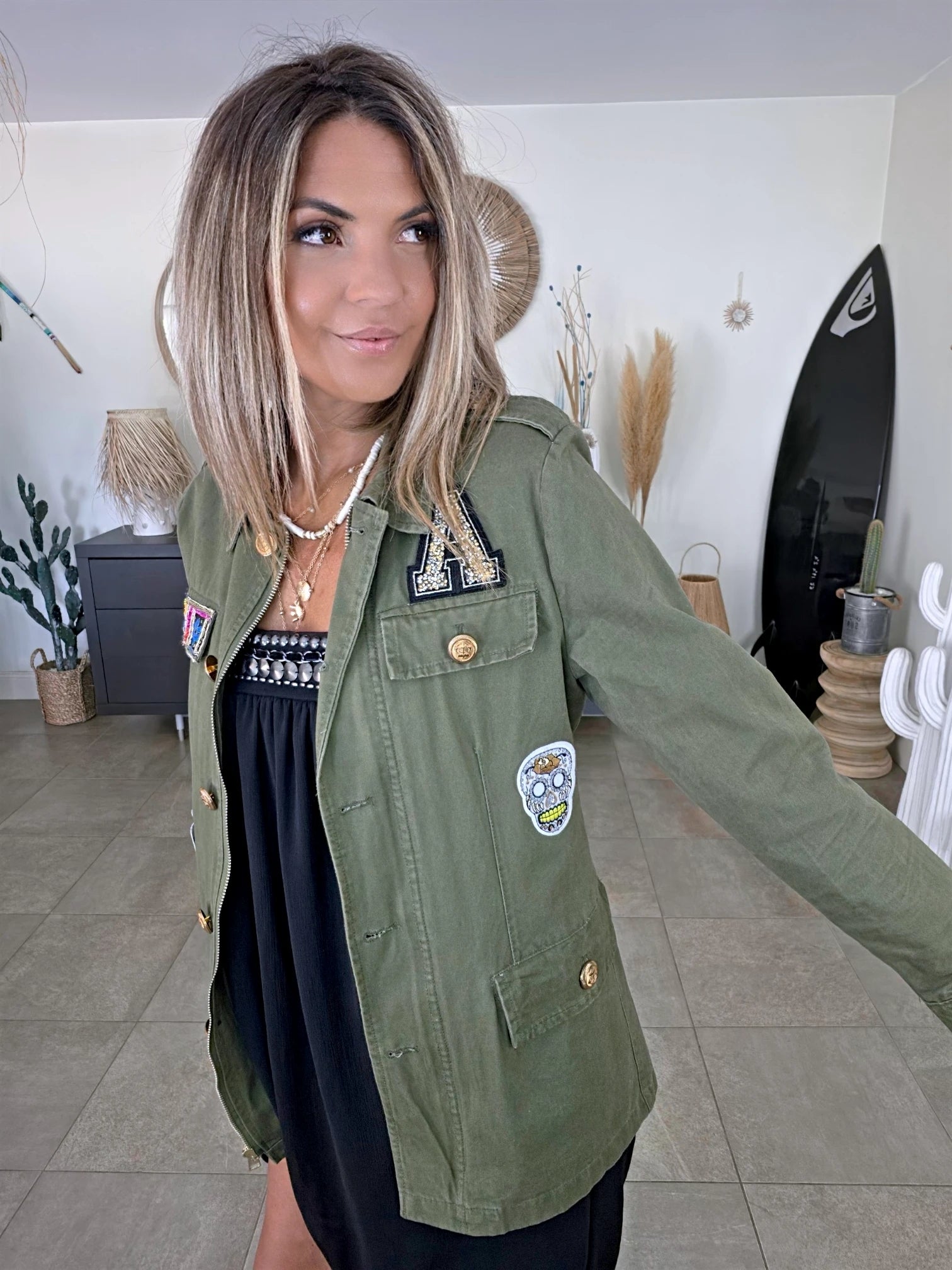 Veste saharienne militaire customisée