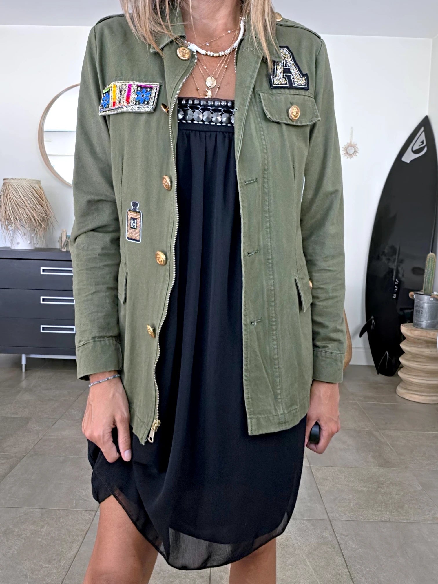 Veste saharienne militaire customisée