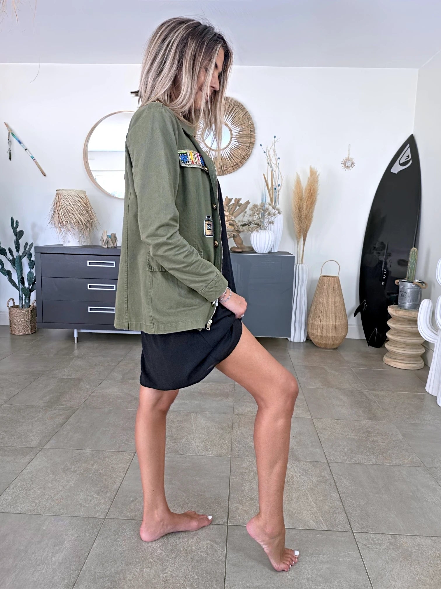 Veste saharienne militaire customisée