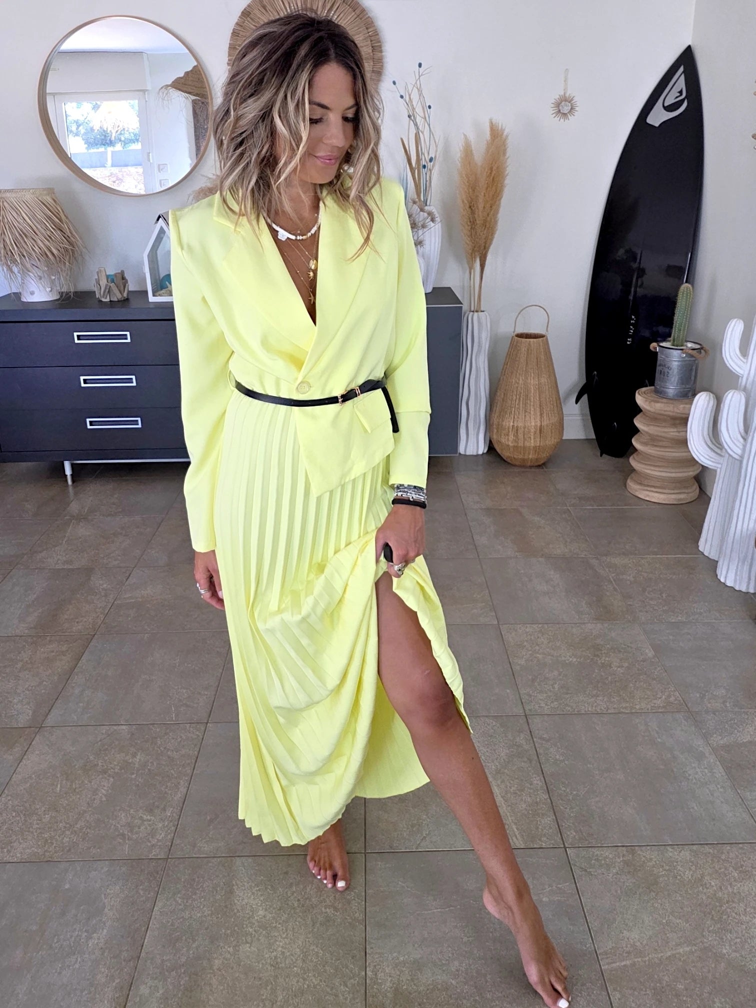 Robe smoking jaune