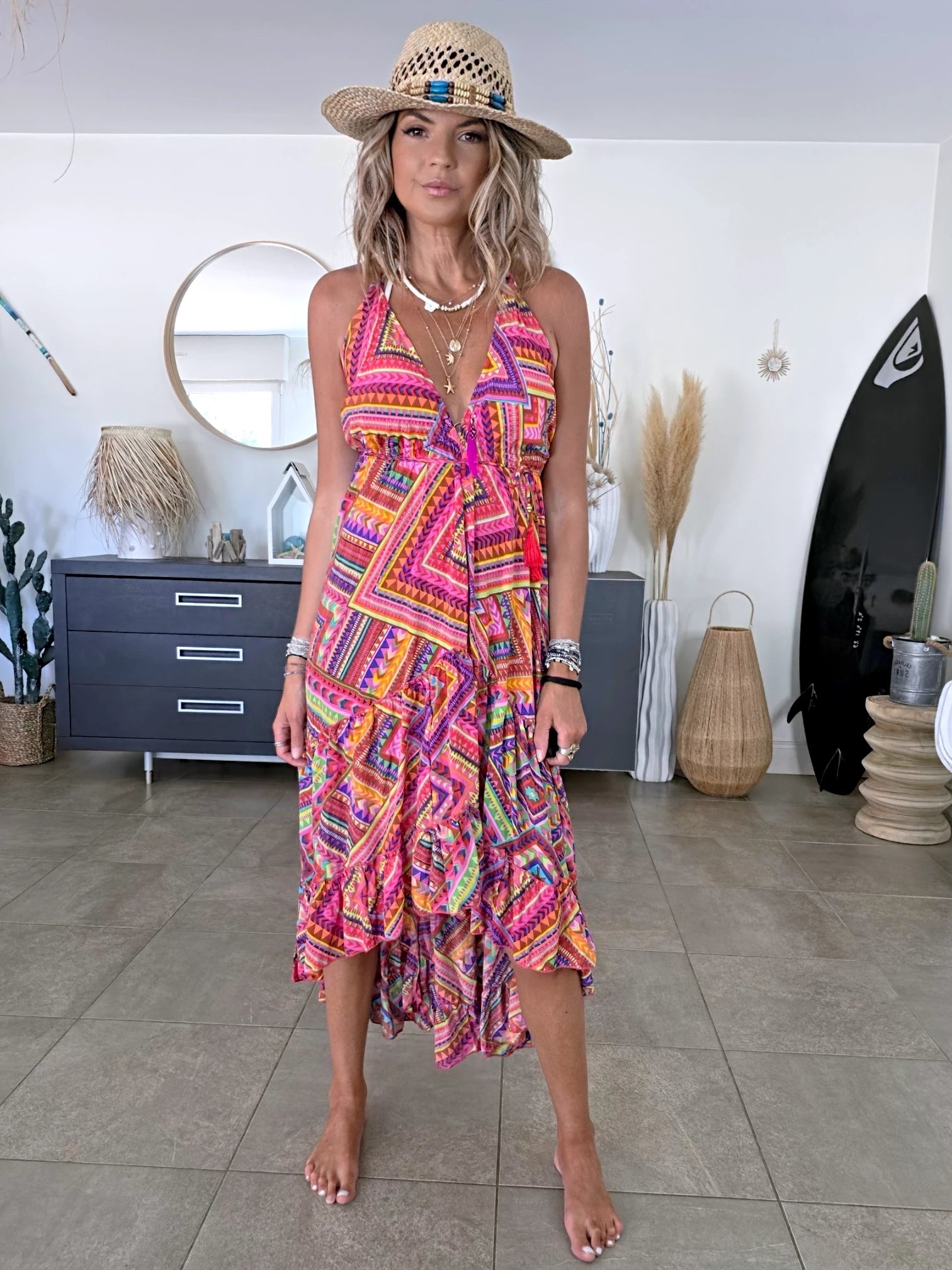 Robe asymétrique en soie