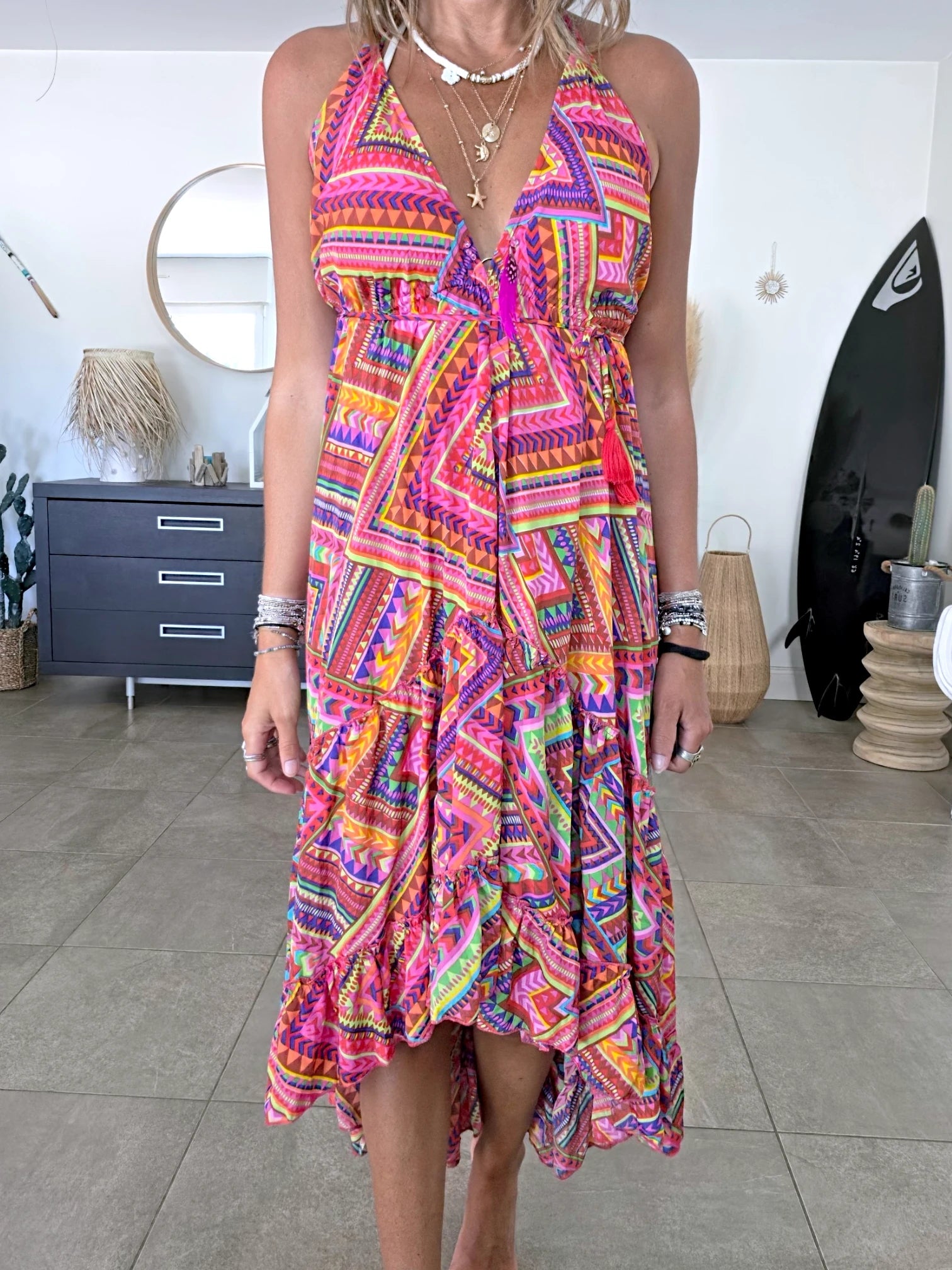 Robe asymétrique en soie