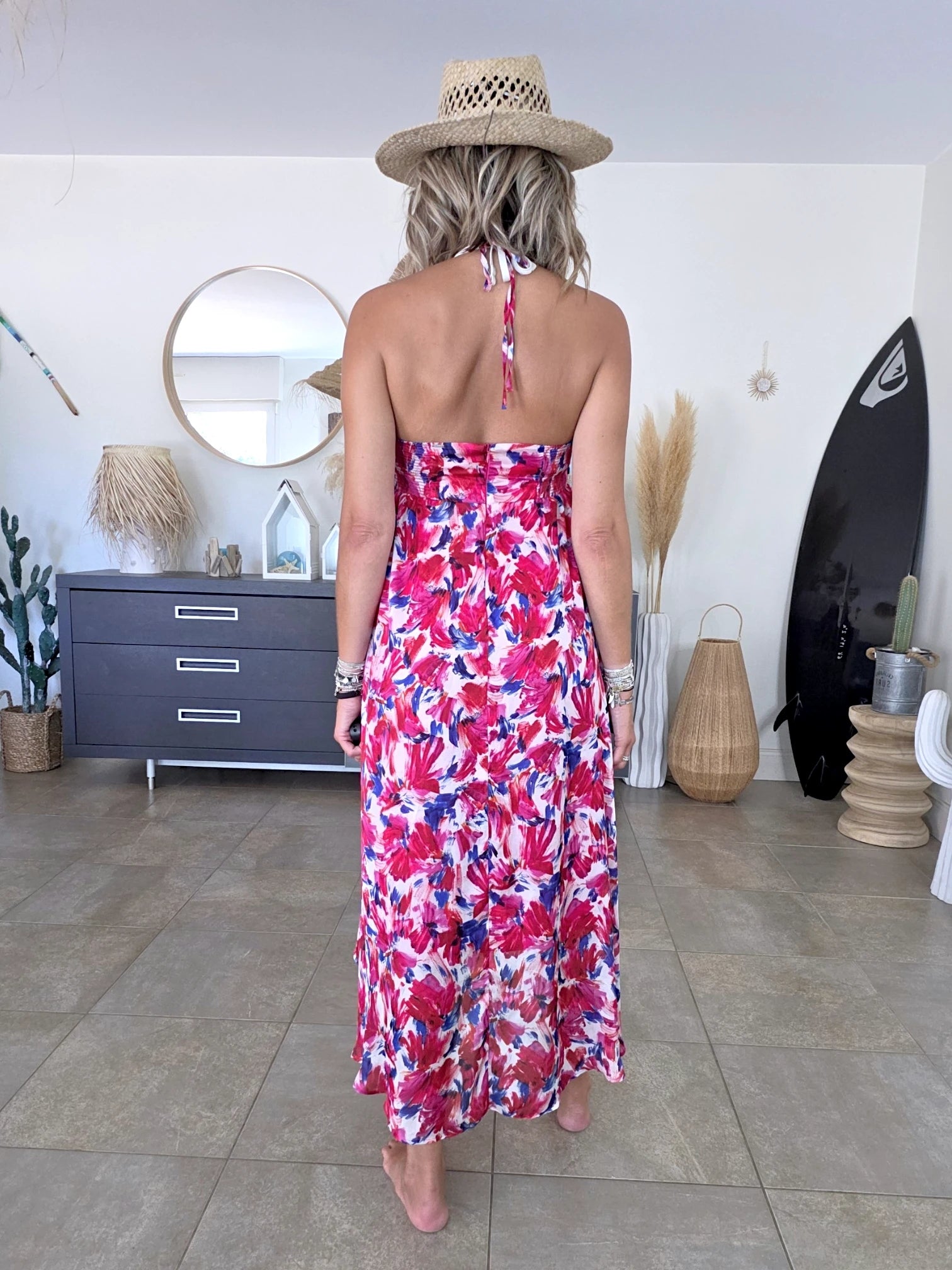 Robe asymétrique imprimé floral