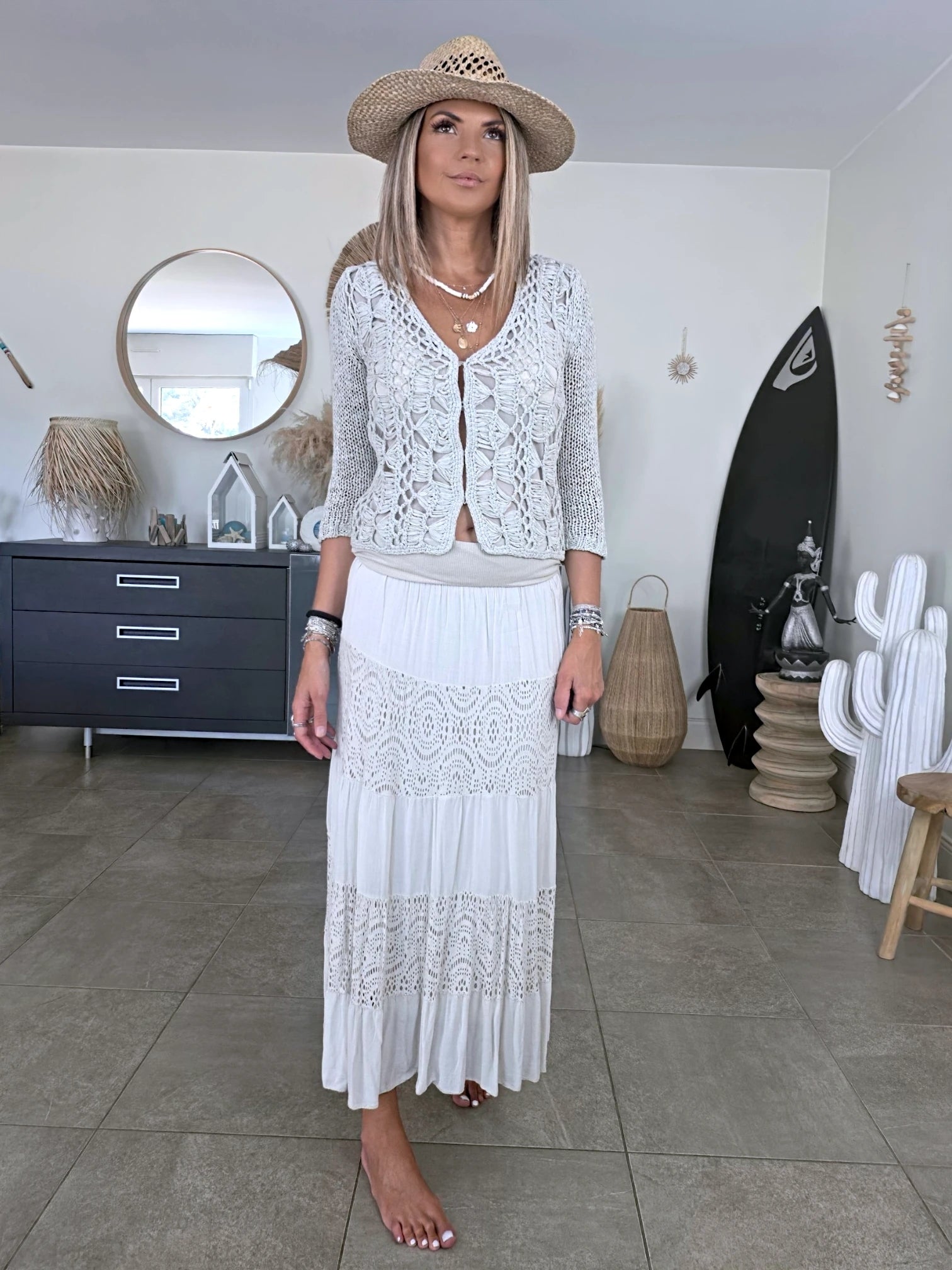 Jupe robe écrue 2 &amp; 1