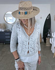 Cardigan en maille écru