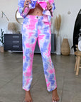 Ensemble veste + pantalon tie and dye