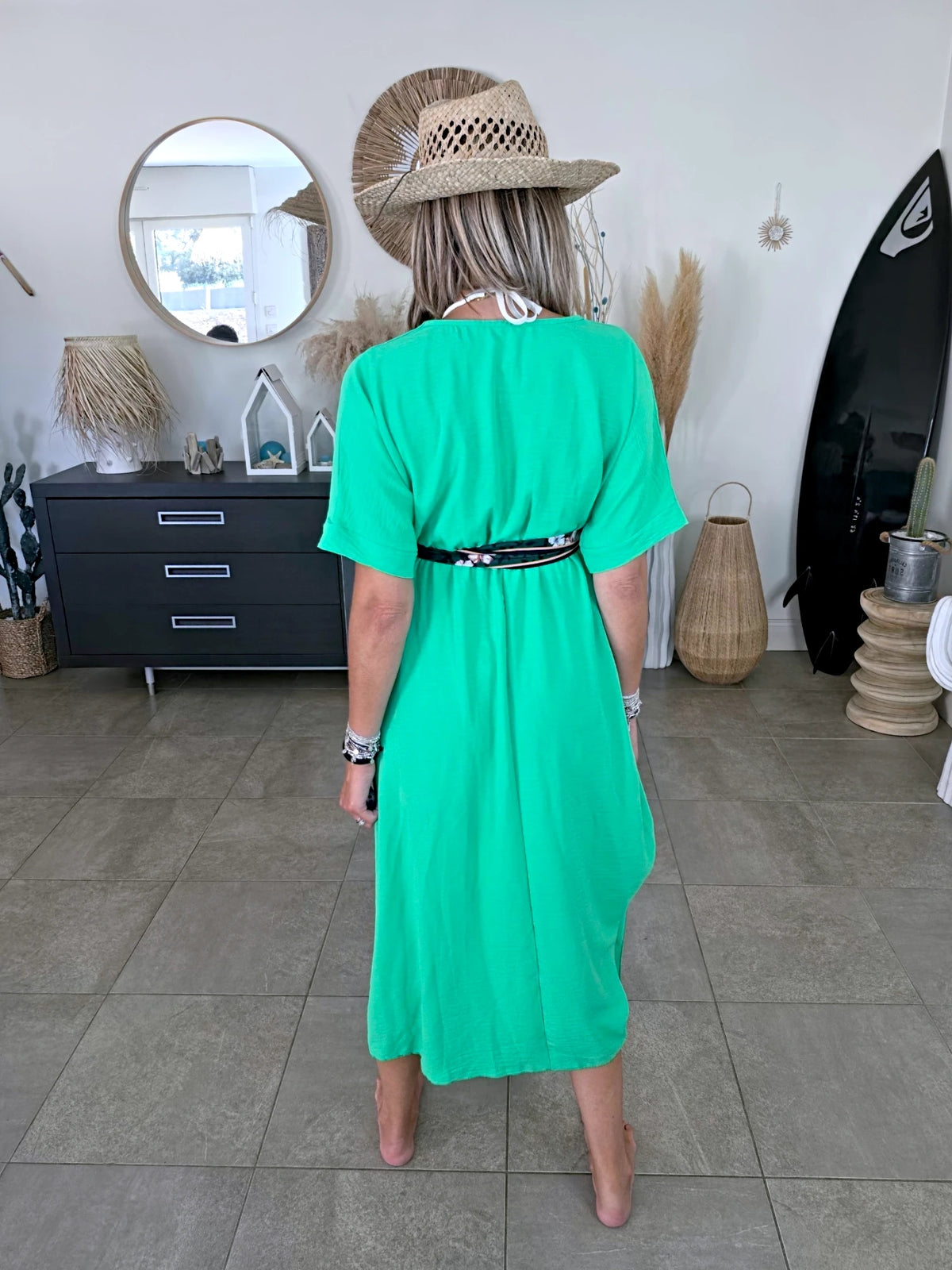 Robe vert vif avec sa ceinture japonaise - 𝐌𝐚𝐫𝐢𝐧𝐚𝟒𝟒𝐟𝐚𝐦𝐢𝐥𝐲