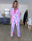 Ensemble veste + pantalon tie and dye