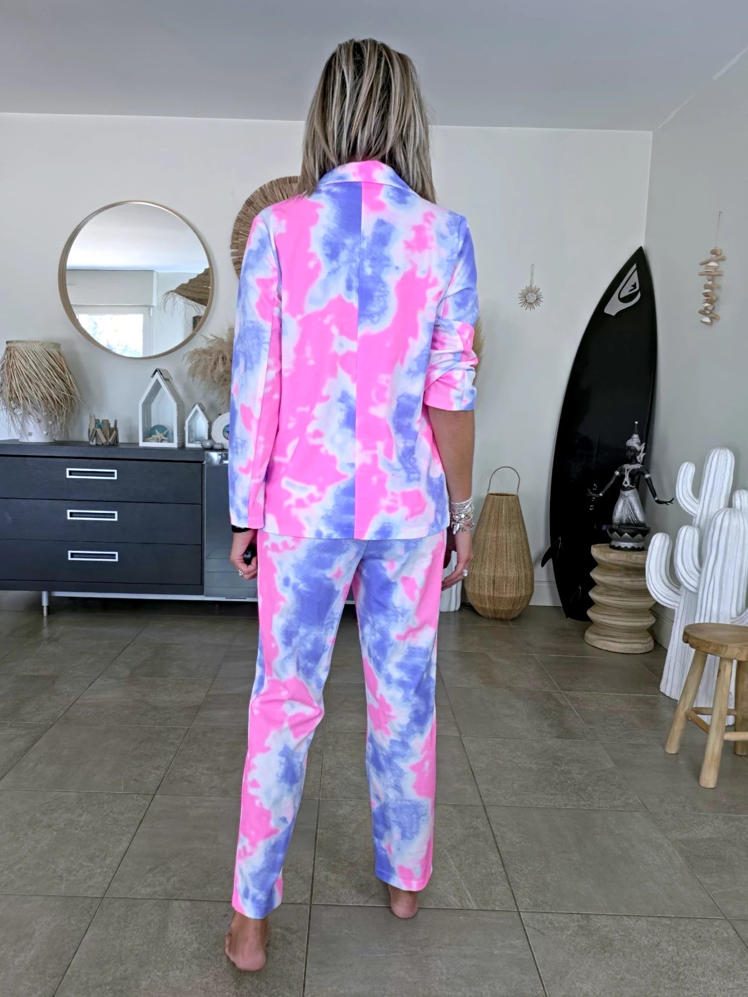 Ensemble veste + pantalon tie and dye
