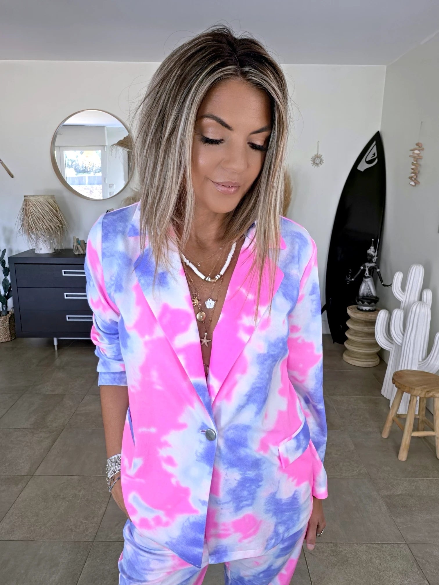 Ensemble veste + pantalon tie and dye