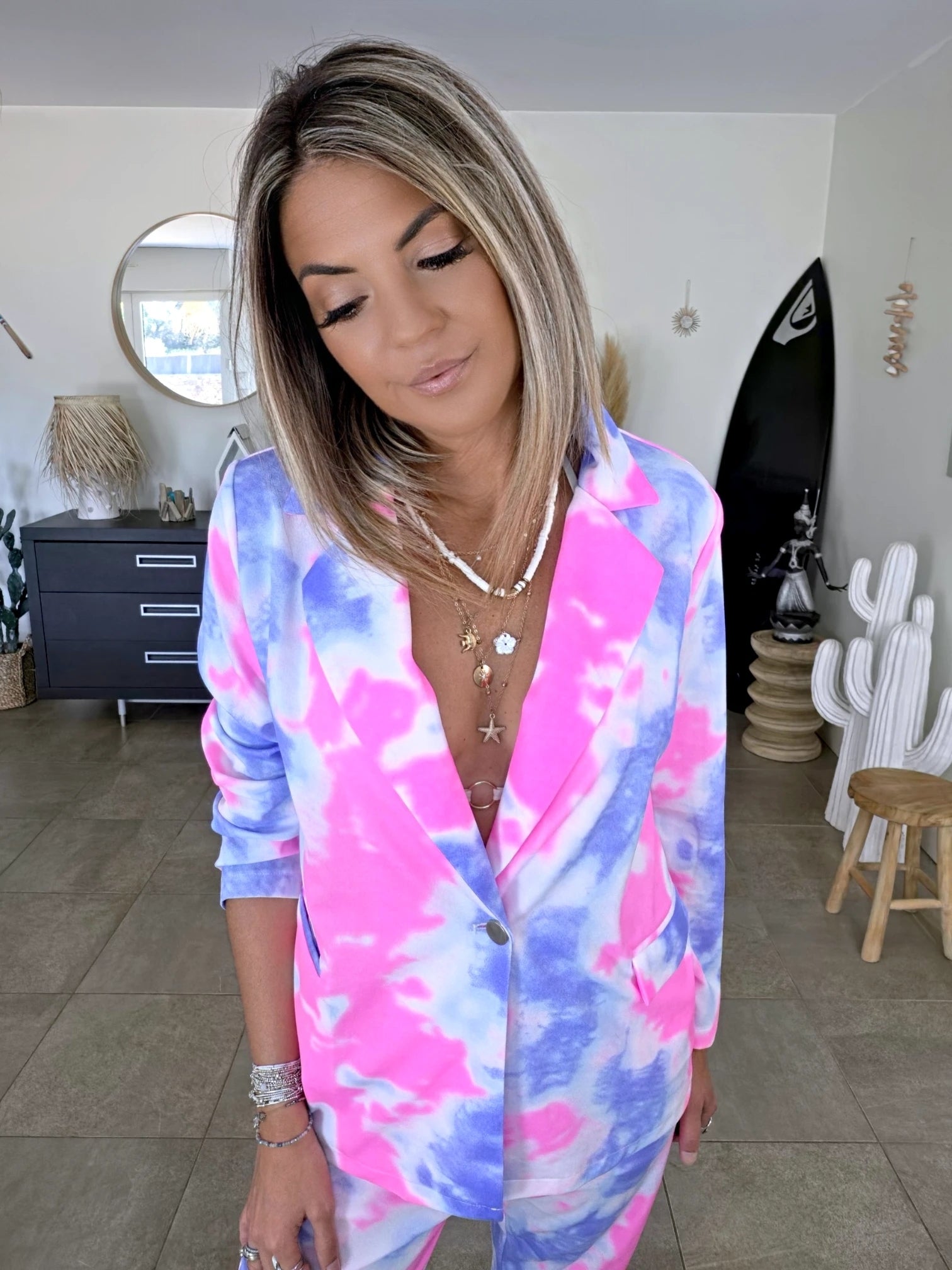 Ensemble veste + pantalon tie and dye
