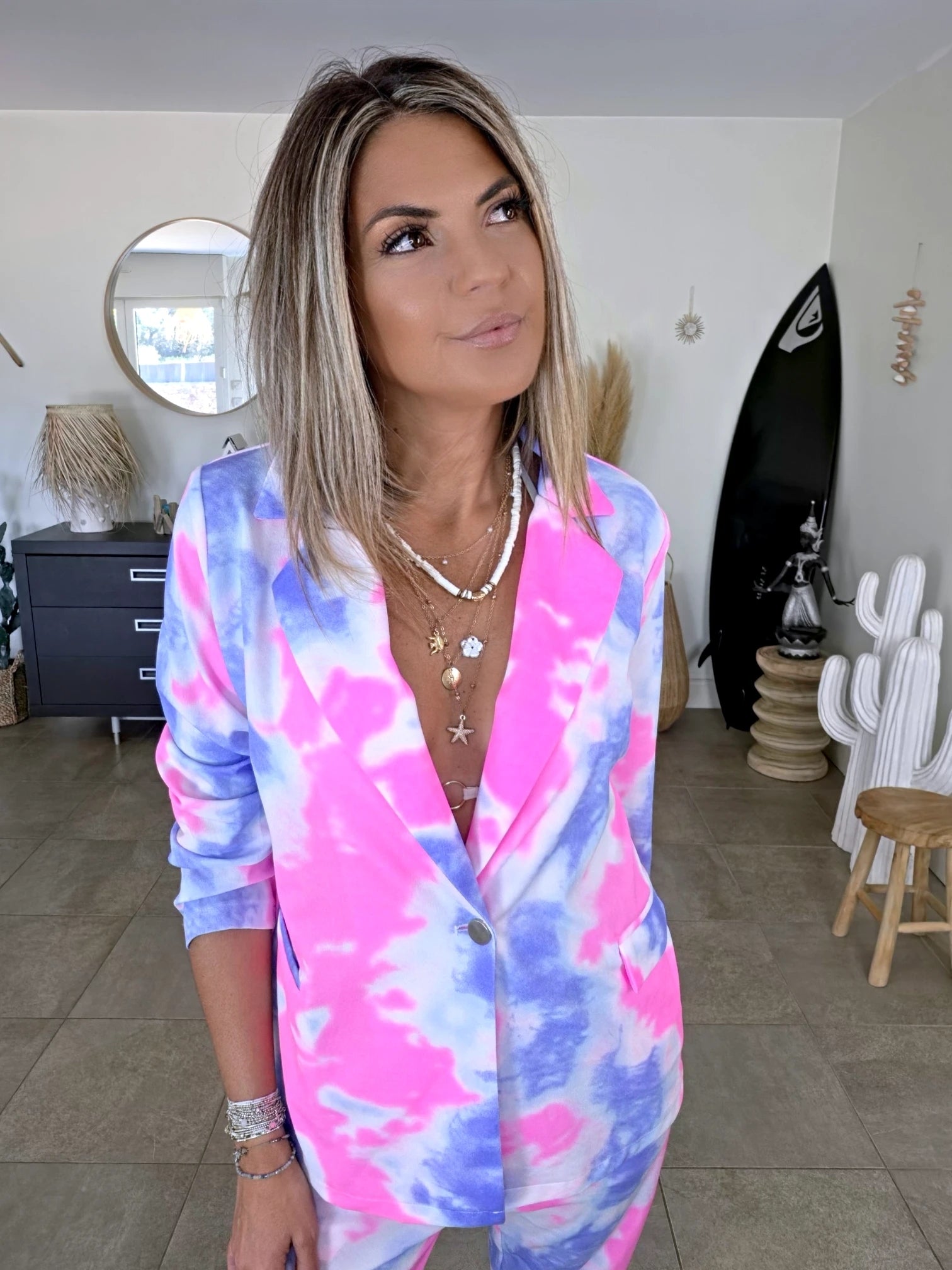 Ensemble veste + pantalon tie and dye