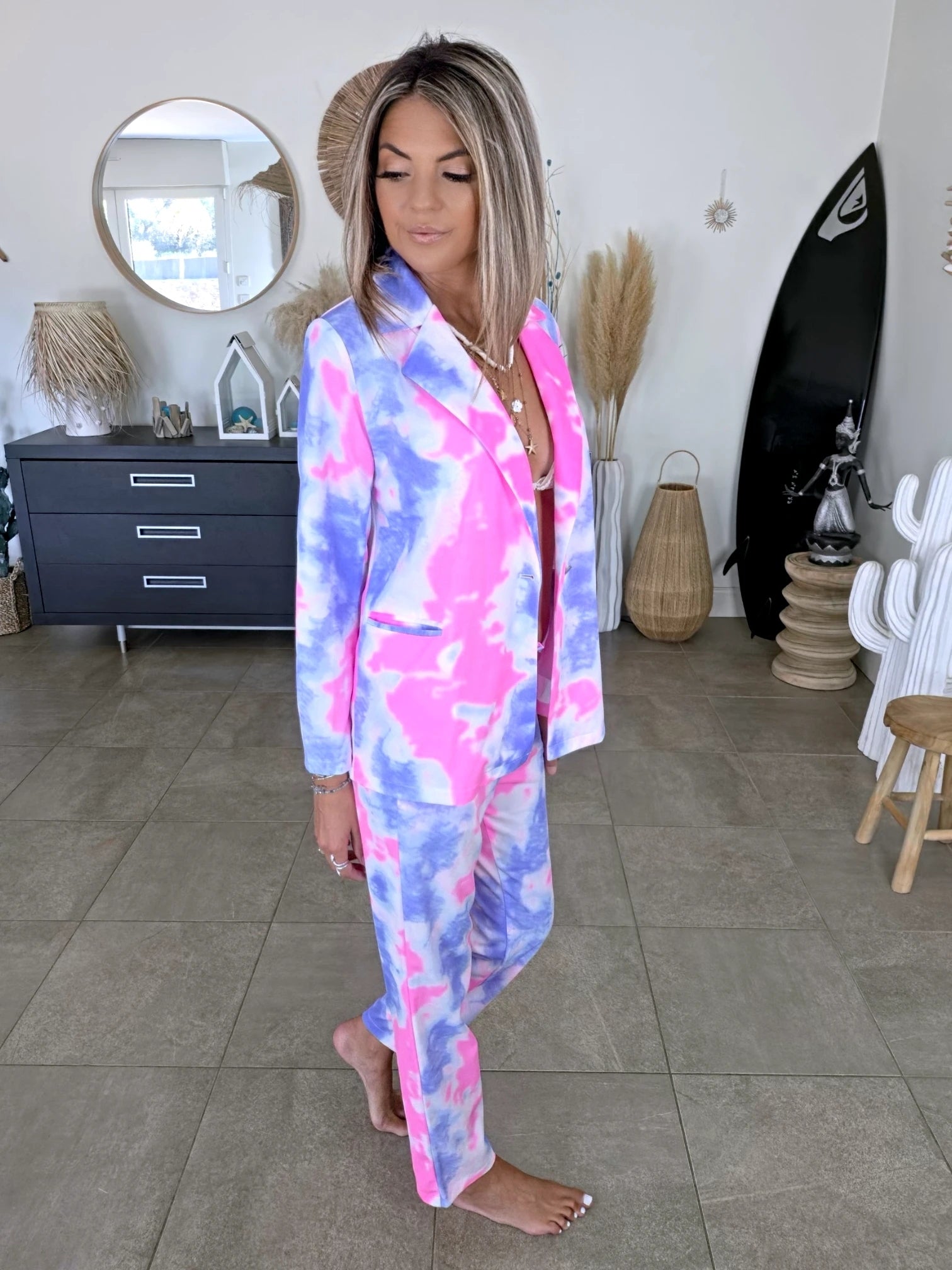 Ensemble veste + pantalon tie and dye