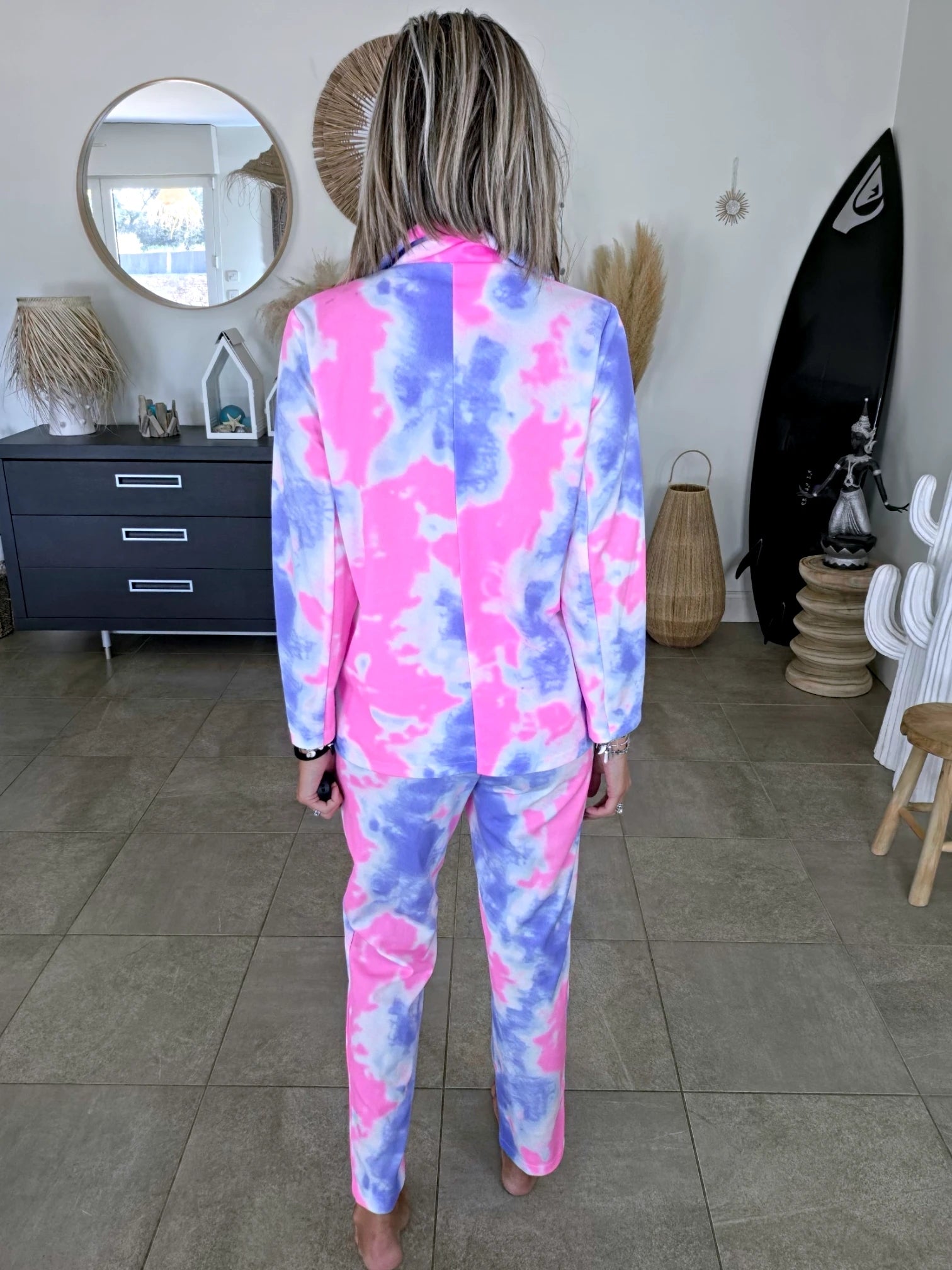 Ensemble veste + pantalon tie and dye